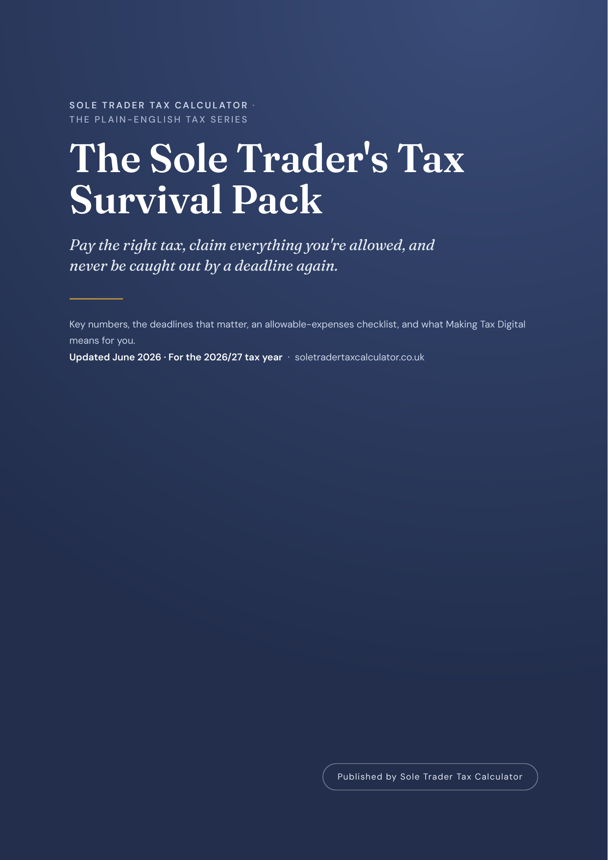 Sole Trader Tax Survival Pack — cover page